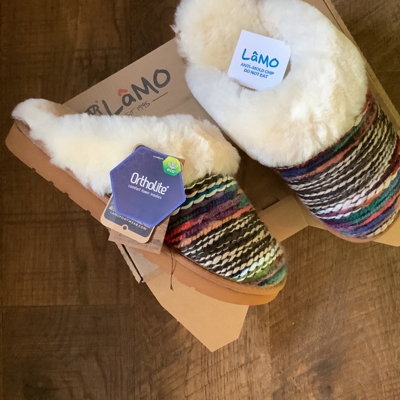 Lamo Ortholite faux fur lined slippers size 10 - Picture 2 of 3